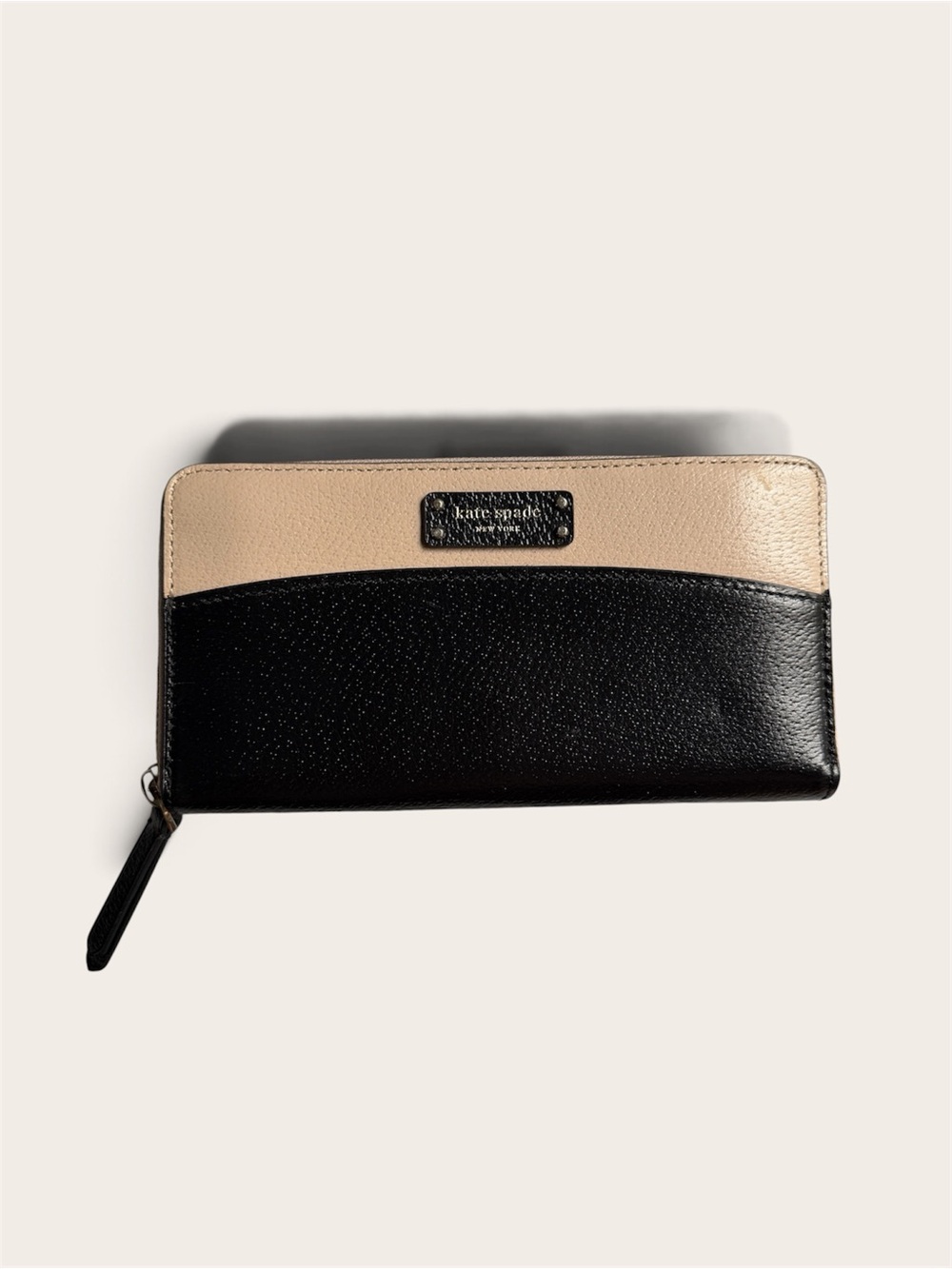 Kate Spade Jeanne Large Continental Wallet Black Beige NWT